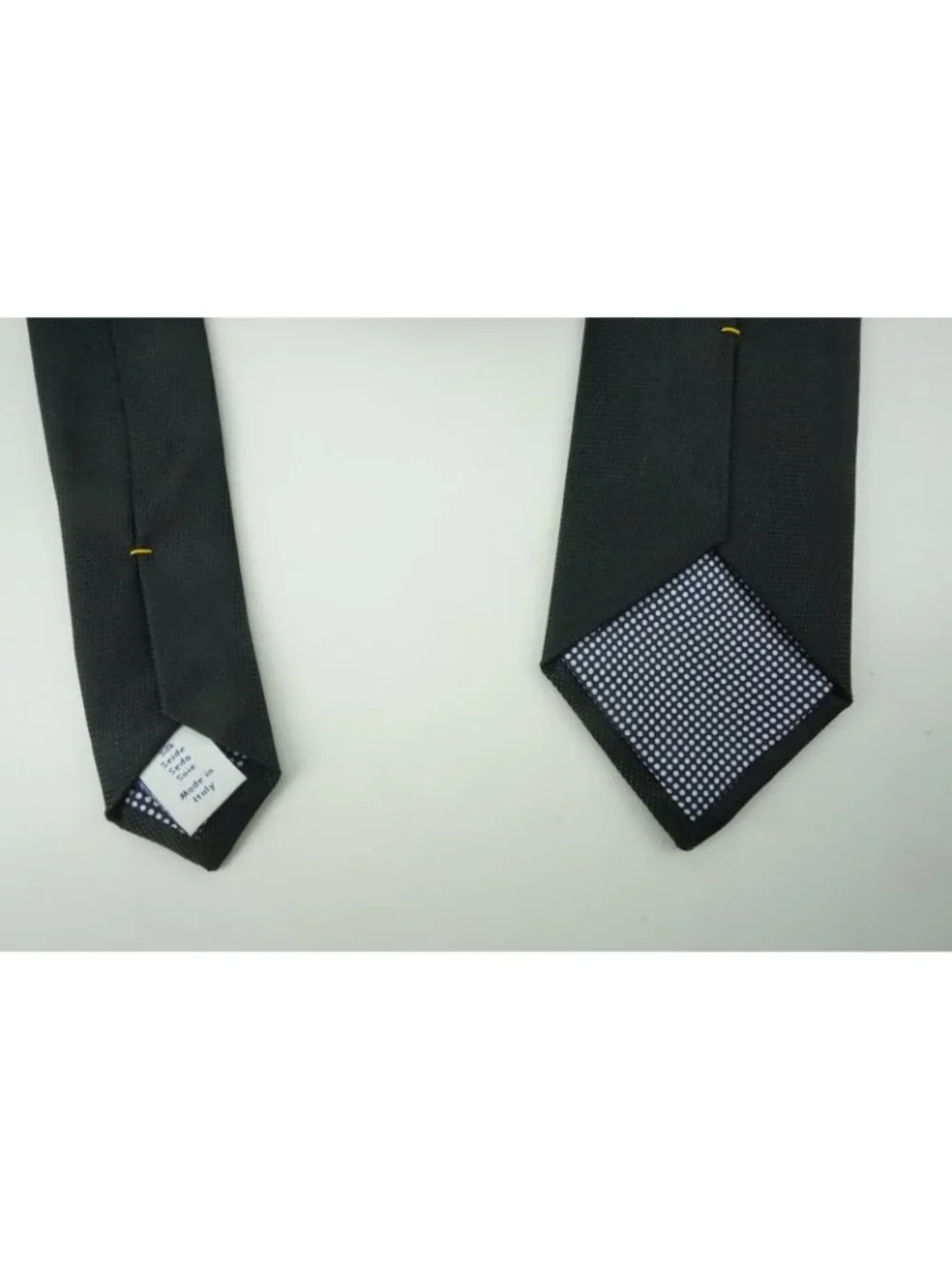 Eton Coal Black Woven Basketweave 100% Silk Tie Brand New With Tags